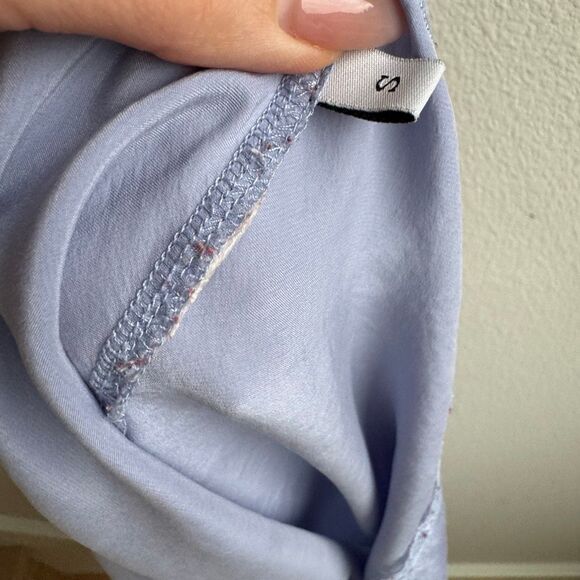 Vintage 100% Silk Lavender Blue Purple Slip Dress Size Small Lace Trim Intimissi - Picture 11 of 11